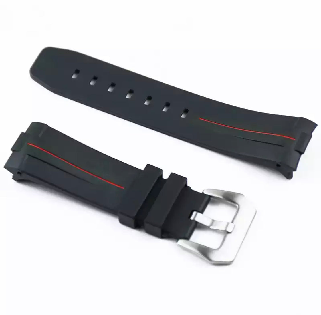 Curved end rubber strap for Panerai Luminor