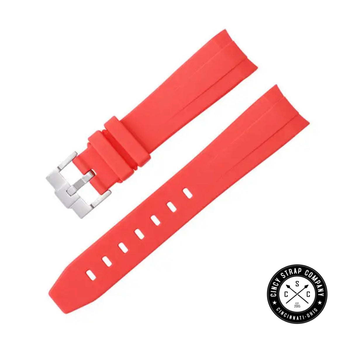 Curved end rubber strap V2