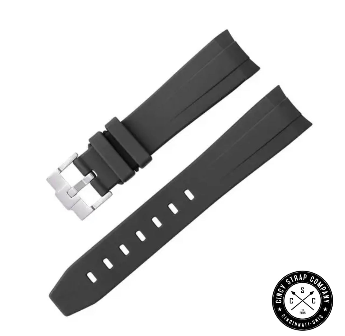 Curved end rubber strap V2