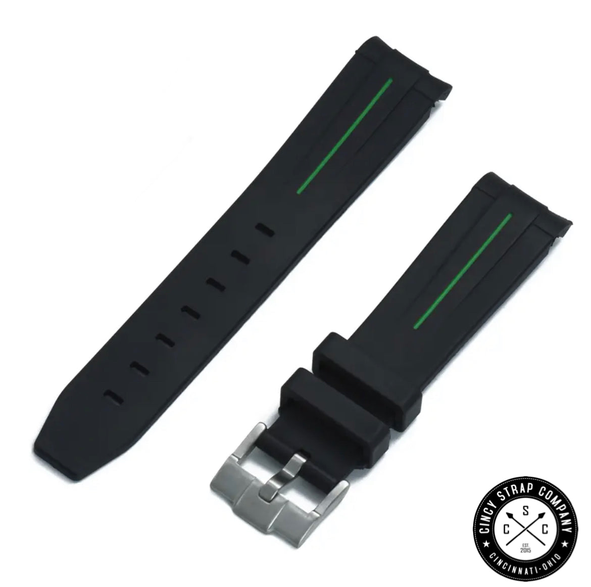 Curved end rubber strap V2