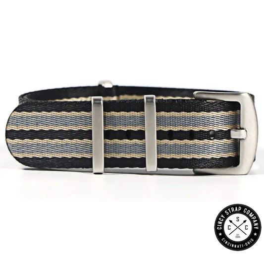 20mm Gold & Gray Bond “SB” Seat Belt strap