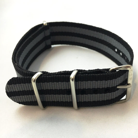 Premium "Black & Gray Bond" Nylon Strap